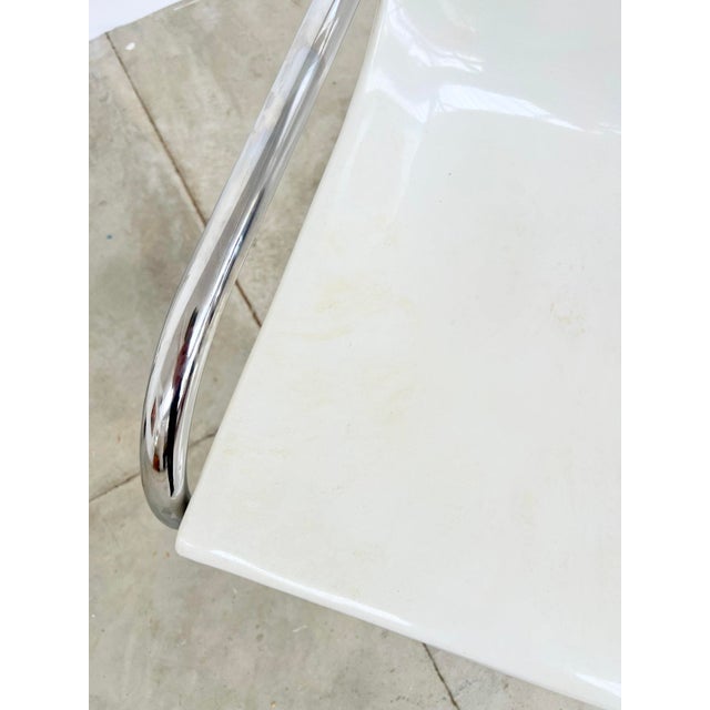 Vintage Space Age Chairs with White Molded Shell and Chrome Tubing, 1970s, Set of 2 For Sale - Image 6 of 18