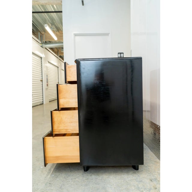 Heywood Wakefield Dresser in Black With Silver Leaf For Sale - Image 11 of 18