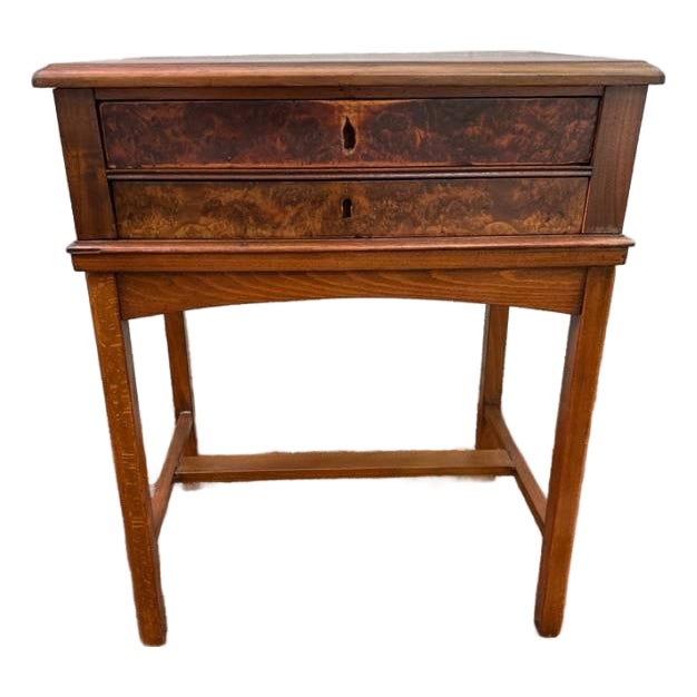 Antique Victorian Style Burled Wood Spool Table For Sale