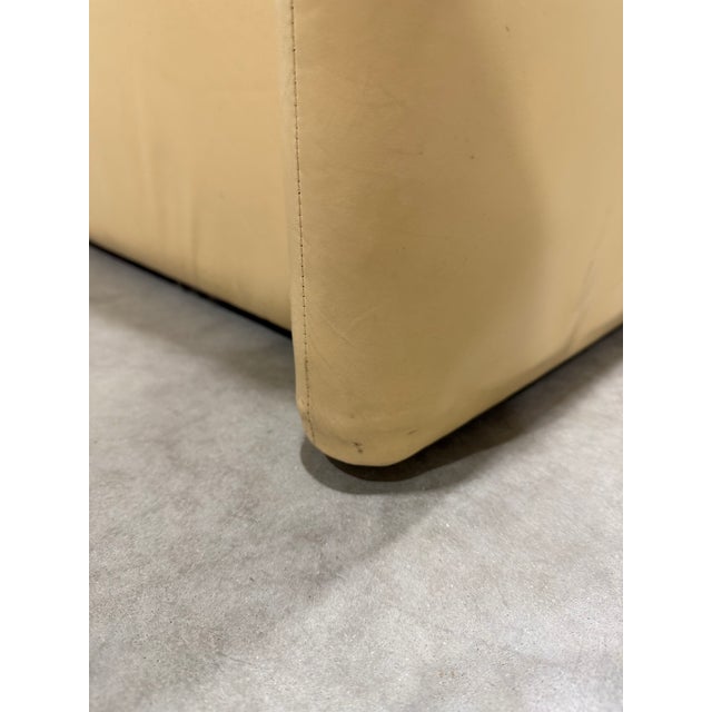 Vintage Postmodern Beige Leather 6 Piece Modular Sectional Sofa For Sale - Image 9 of 11