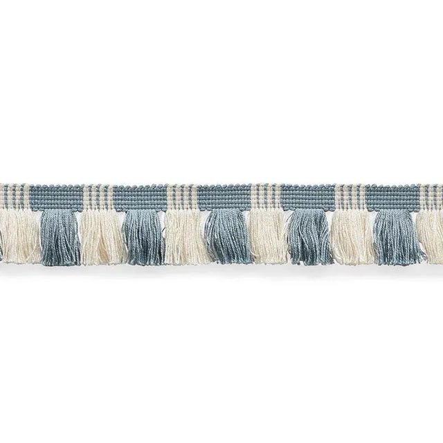 This beautiful, two-tone, cotton blend fringe has a casual feel and a wonderful striped effect. It's a jaunty twist on a...