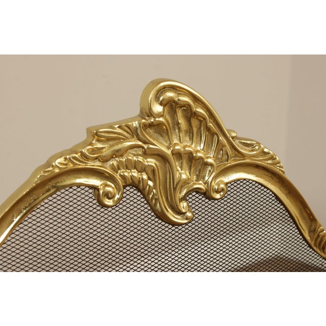 Rococo Style Quality Brass Fireplace Screen For Sale - Image 9 of 12