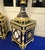 1990s Sevres-Style Midnight Blue Porcelain Vase on Pedestal With Gold Leaf Details & French Court Scenes For Sale - Image 5 of 9