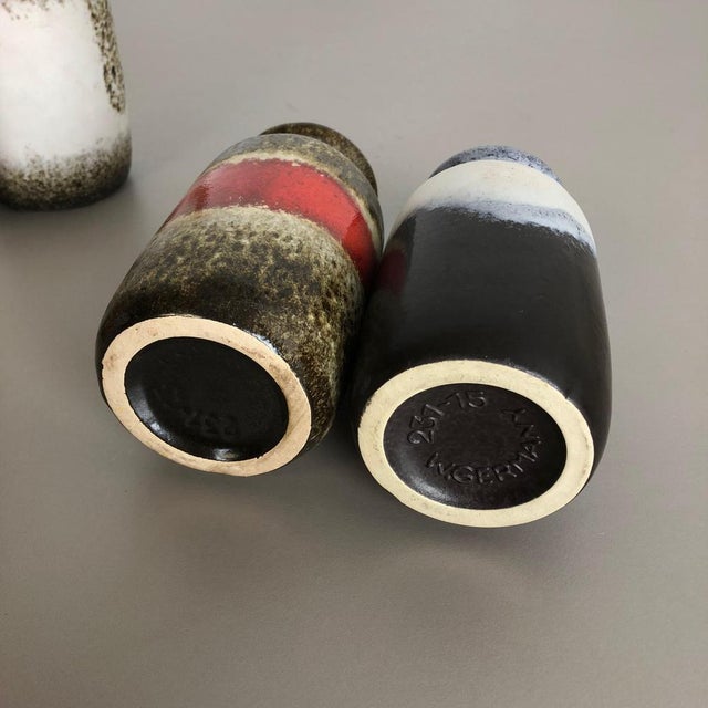 Vintage Pottery Fat Lava 231-15 Vases from Scheurich, Germany, 1970s, Set of 4 For Sale - Image 15 of 16