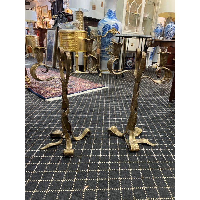 1990s Chapman Bronze Art Nouveau Candlesticks- a Pair For Sale In Raleigh - Image 6 of 6