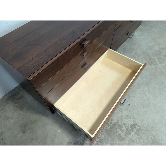 Mid Century Style Lowboy Dresser With Chrome Legs For Sale - Image 10 of 12