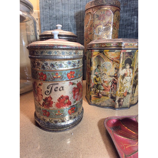 Collection of Antiques Tole Containers For Sale - Image 13 of 16