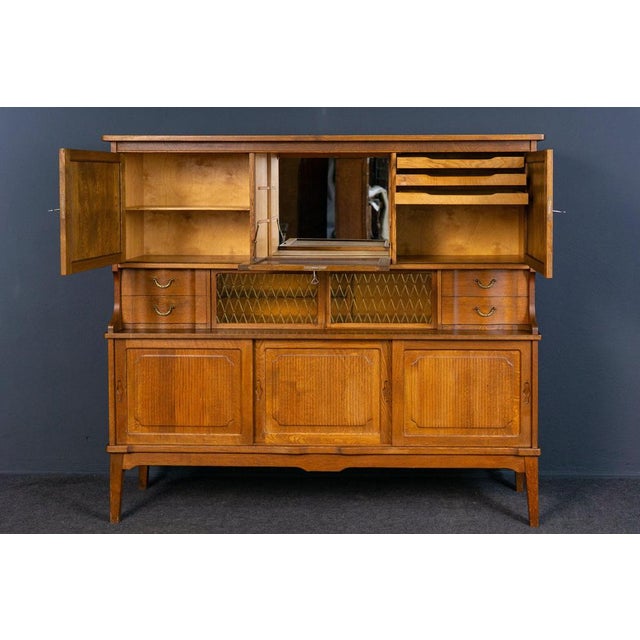 Vintage Brown Oak Cupboard For Sale - Image 10 of 18