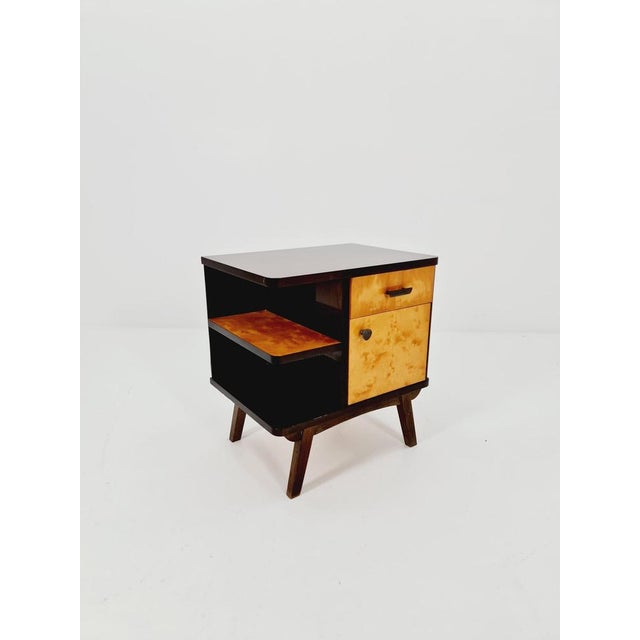 Mid-Century German Beech and Walnut Nightstand from WK Möbel, 1960s For Sale - Image 4 of 10