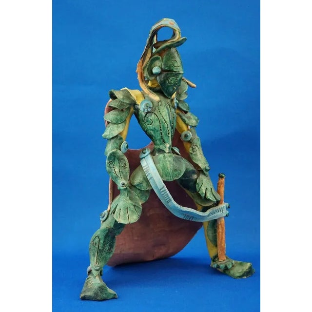 Mid-Century Modern 20th Century Ceramic Sculpture of a Medieval Knight by Dino Caruso, Italy For Sale - Image 3 of 18
