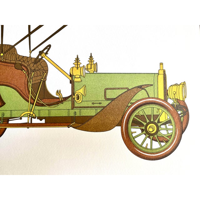 Vintage Lithograph Print of an 1906 Ford K Touring Car Antique Automobile For Sale - Image 4 of 5