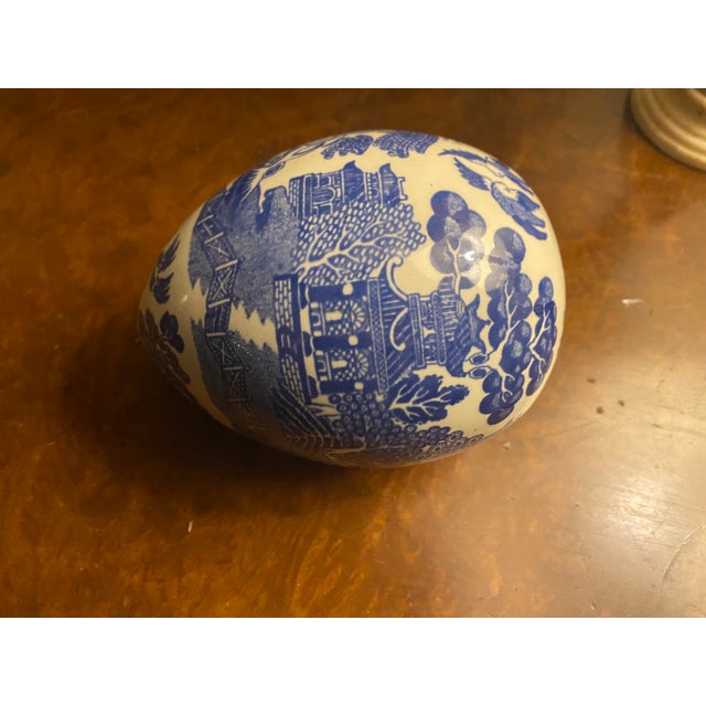Blue Vintage John Ffrench Arklow Studio Pottery Egg For Sale - Image 8 of 10