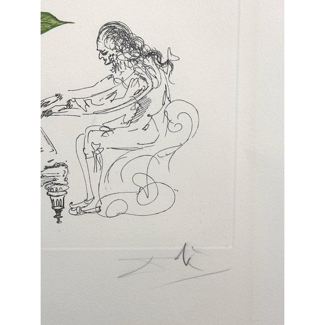 1960s Dali Flora Dalinae Lilium Music Hand Signed Numbered Etching Surreal Rare Art For Sale - Image 4 of 4