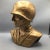 American Vintage Hand Molded Gold Military Male Bust For Sale - Image 3 of 12