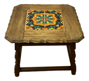 Mission Oak Arts & Crafts Tile Top Side Table C.1920
