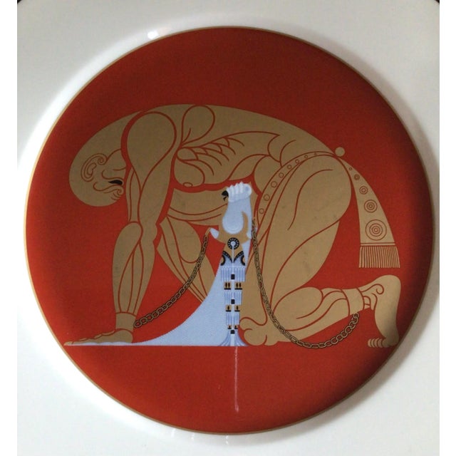 Stunning Original Art Deco platter of Samson and Delilah by Erte. Great color and graphics. Made of Bone china and signed...