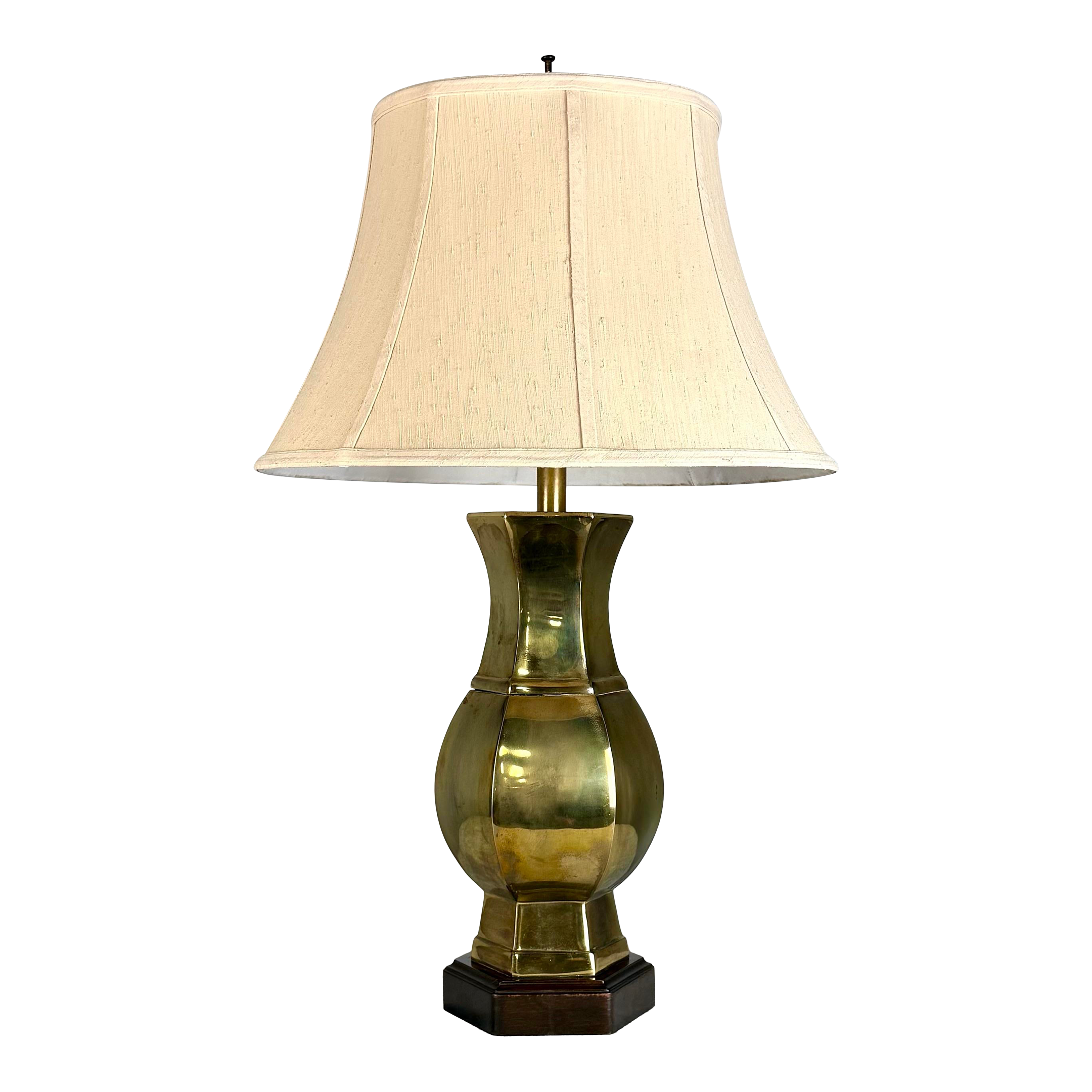 Mid 20th Century Frederick Cooper Hexagonal Brass & Wood