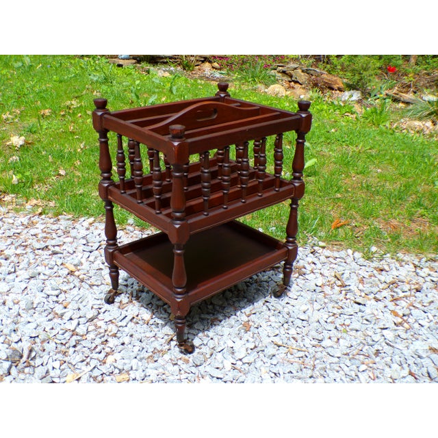 Vintage Mahogany Canterbury Magazine Rack Music Stand For Sale - Image 13 of 15