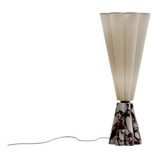 Bouquet Lamp in Red Marble Stone and Metal by Esther Knopfler For Sale