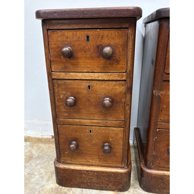 Antique English Mahogany Nightstands For Sale - Image 4 of 10