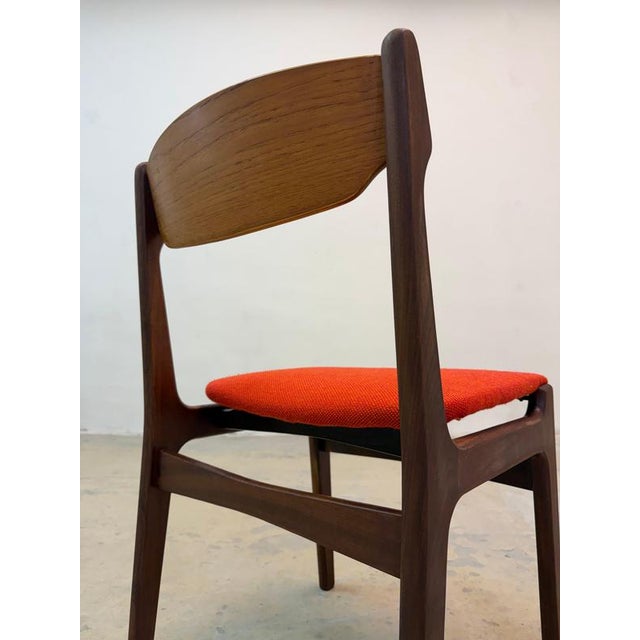 Brown Teak and Orange Upholstered Chair by Erik Buch For Sale - Image 8 of 11
