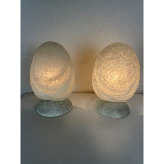 Vintage Murano Glass Bedside Lamps, 1980s, Set of 2 For Sale - Image 4 of 11