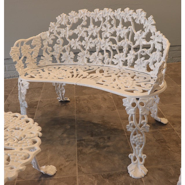 Circa 1950s — By J. F. Day & Co. Cast Iron Grapevine Garden Suite, 5 Pieces, Attributed For Sale - Image 4 of 13