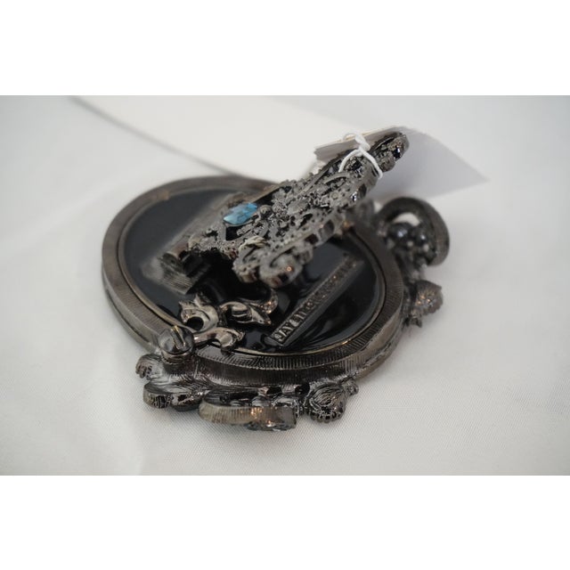 Blue Small Sapphire & Gunmetal Jay Strongwater Frame For Sale - Image 8 of 12