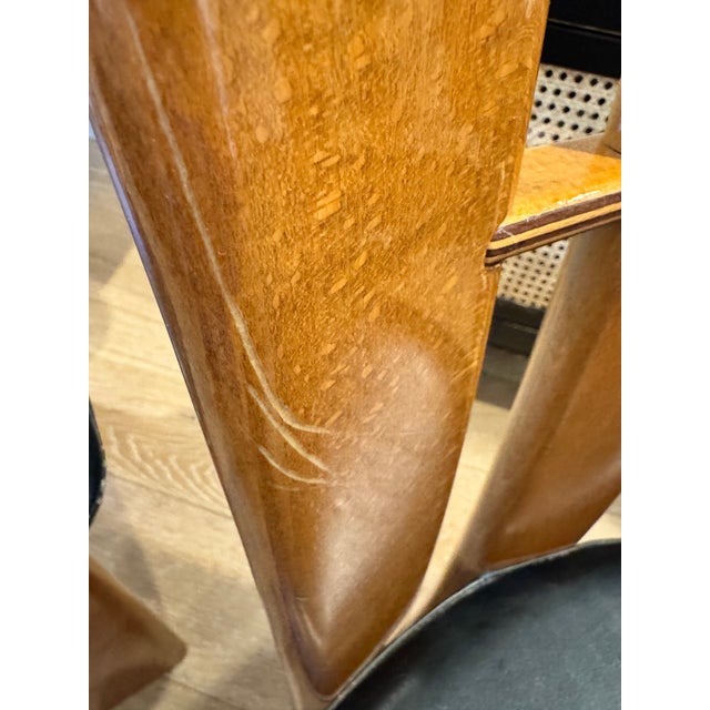 Late 20th Century Set of Four Late 20th Century Attributed to Maurice Villency Wood & Leather Dining Room Chairs For Sale - Image 5 of 7