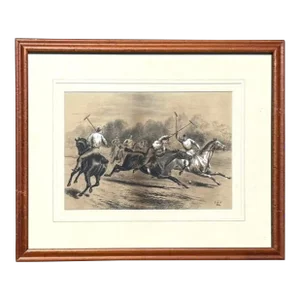 Vintage Boho Equestrian Drawing on Paper