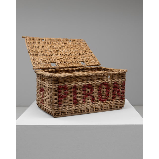 Early 20th Century Early 20th Century French Wicker Trunk For Sale - Image 5 of 18