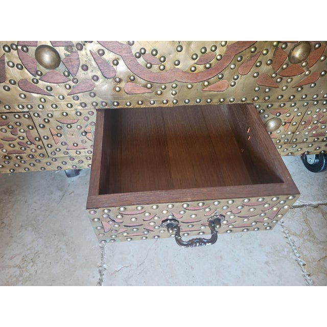 African Vintage Zanzibar Trade Chest For Sale - Image 3 of 12