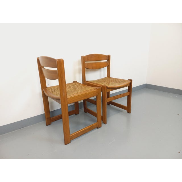 Vintage Sleigh Chairs in Beech and Cane, 1970s, Set of 2 For Sale - Image 17 of 18