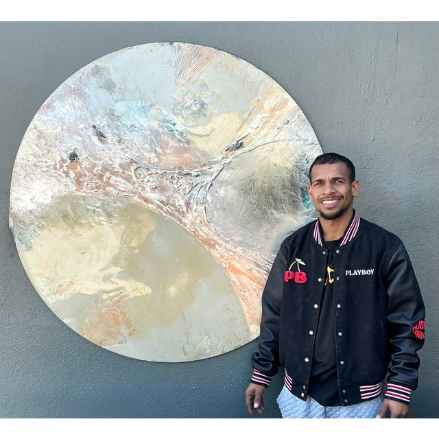 Abstract Vintage Monumental Mixed Media Disc Wall Sculpture For Sale - Image 3 of 11