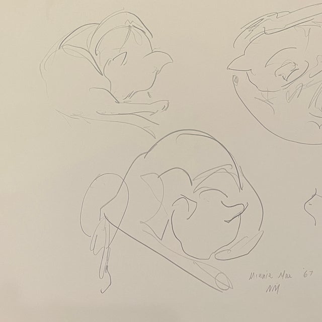 Illustration 1967 Neil Meitzler Minnie Mae Cat Drawing For Sale - Image 3 of 5