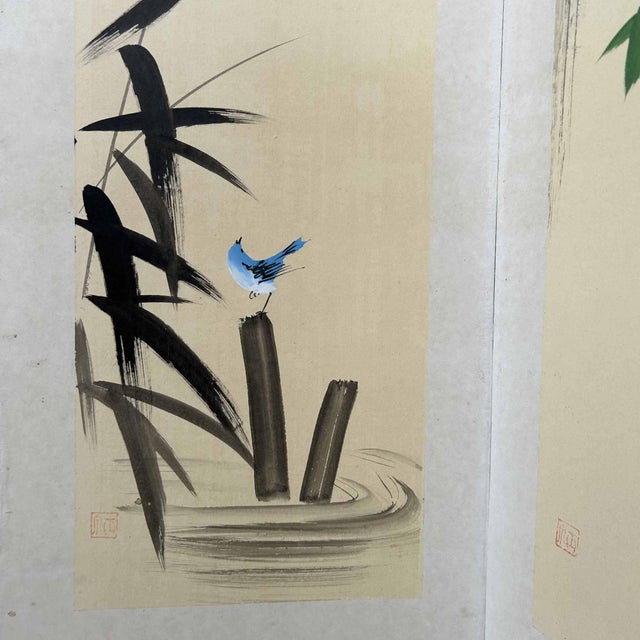 Japanese Folding Screen, 1950s For Sale - Image 11 of 18