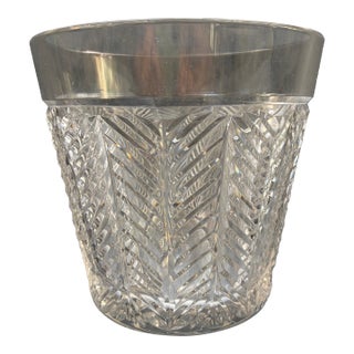 Ralph Lauren Herringbone Crystal Champagne / Ice Bucket For Sale