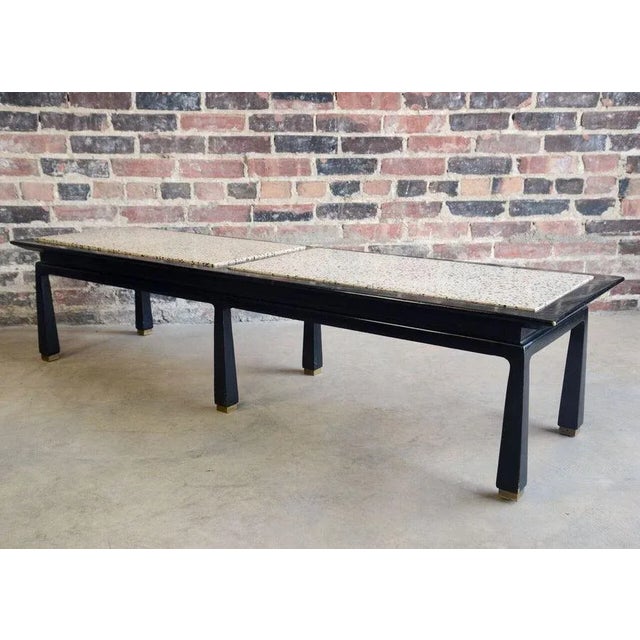 Mid-Century Modern Mid-Century Black Lacquer and Terrazzo Coffee Table/Bench Attributed to Harvey Probber For Sale - Image 3 of 6