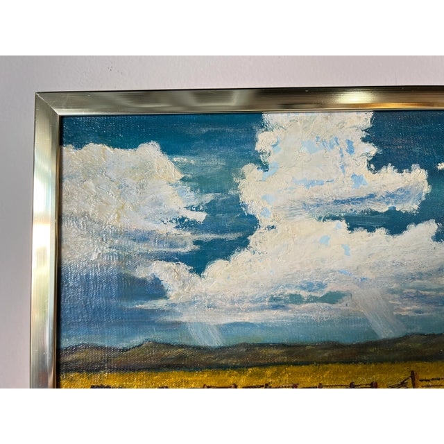 1970s 1970's Schafer Autumn Barn Landscape Oil Painting For Sale - Image 5 of 13