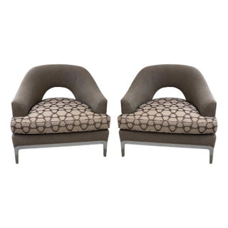Baker Carnelian Sculptural Lounge Chairs by Jean-Louis Denoit, a Pair For Sale