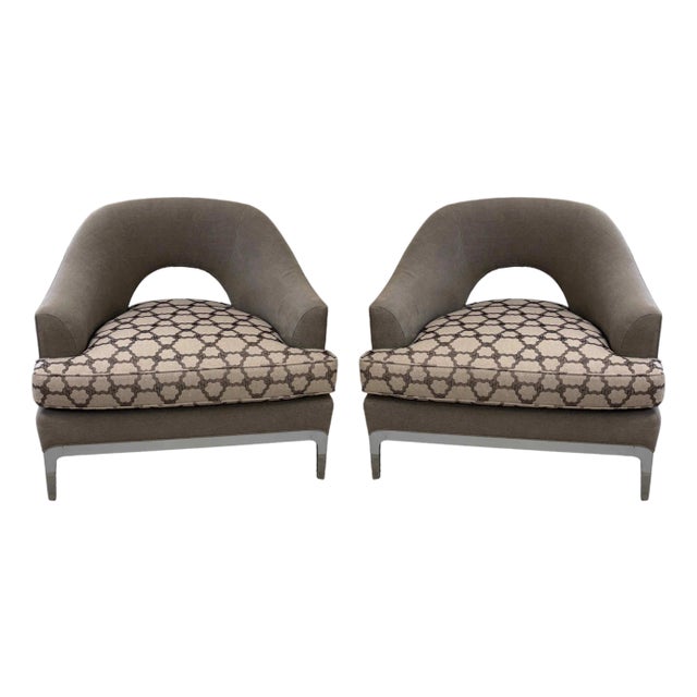 Baker Carnelian Sculptural Lounge Chairs by Jean-Louis Denoit, a Pair For Sale