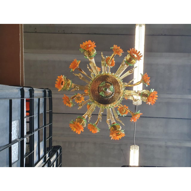 Contemporary Venetian Sunflowers Murano Glass Chandelier For Sale - Image 10 of 12
