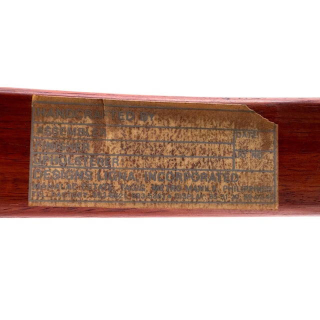 Late 20th Century Pair of Vintage Mid-Century Modern Leather and Wood Spanish/Safari Style Armchairs by Ligna For Sale - Image 11 of 11