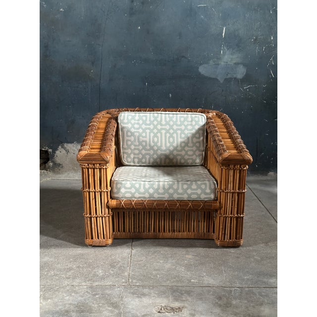 McGuire Vintage Pair of Monumental McGuire Ratten Lounge Chairs For Sale - Image 4 of 12