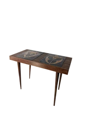 Danish Table with Ceramic in the Style of Mel Smilow, 1960s