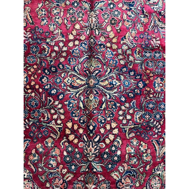 Wool pile genuine hand made antique Persian sarouk -