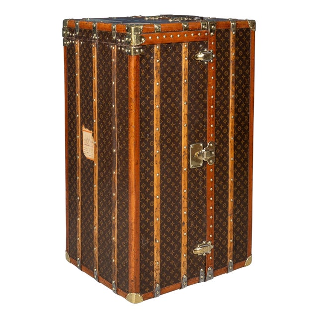 Wardrobe Trunk in Monogram Canvas from Louis Vuitton, France, 1920s For Sale