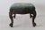 Wood Vintage French Country Louis XV Style Carved Wood Needlepoint Footstool Ottoman Nailhead Detail For Sale - Image 7 of 12