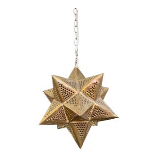 Vintage Hand Crafted Brass Middle Eastern Lantern For Sale