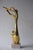 Art Deco Vintage Brass Musician Sculpture, Abstract Art Deco Style Figure, Travertine Base, 1980s For Sale - Image 3 of 10